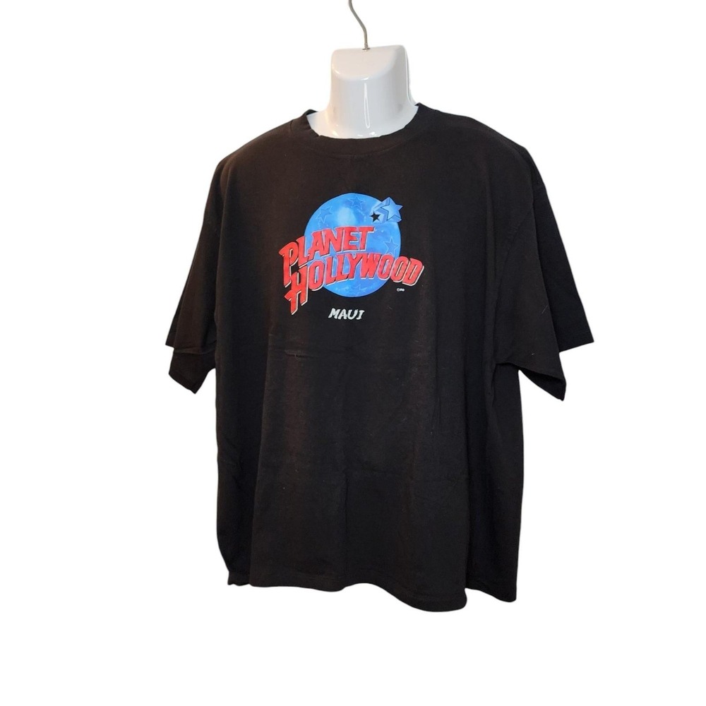 VTG 90s Planet Hollywood Maui T Shirt XXL Faded Black Made in‎ USA Graphic Tee